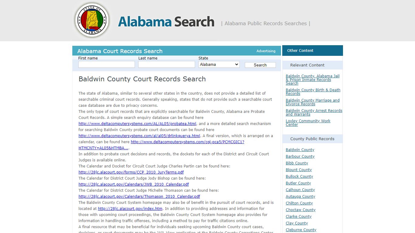 Baldwin County Court Records Search | Alabama - AL Search