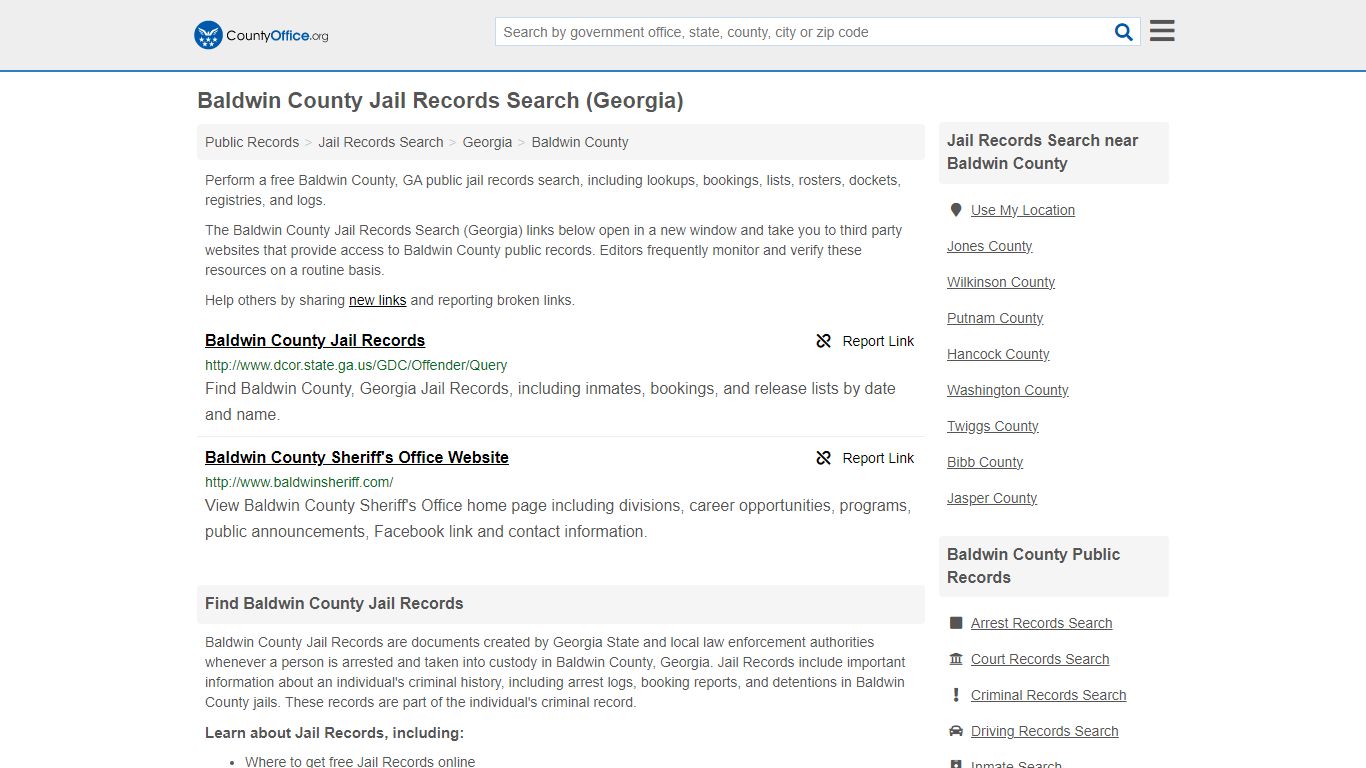 Baldwin County Jail Records Search (Georgia) - County Office