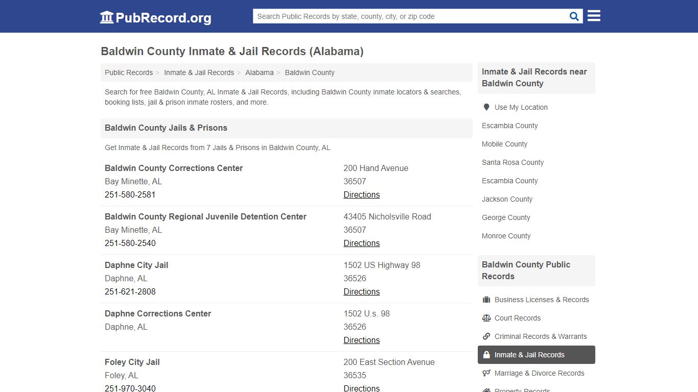 Baldwin County Inmate & Jail Records (Alabama) - Public Record